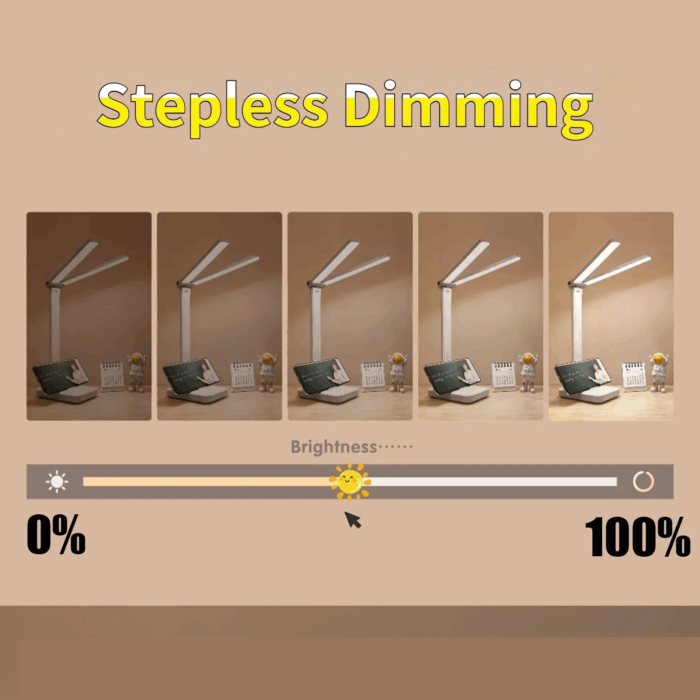 3 Levels Dimmable Touch Foldable Eye Protection Bedroom Desk Lamp LED Reading Light Touch Sensor Usb Rechargeable Table Lamp