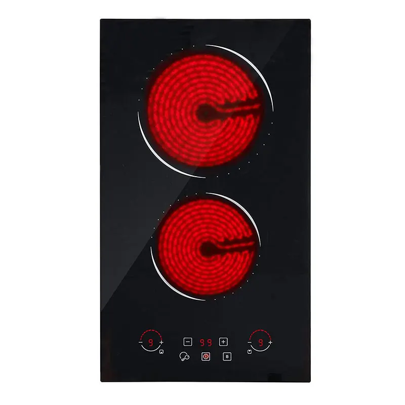 Black Crystal 2 Cooking Zones Built In Hotpot CERAMIC Cooker