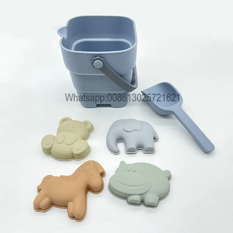 Новинка 2022 года одобрено CPC Силиконовый складной ковш и лопатка компактные силиконовые пляжные игрушки