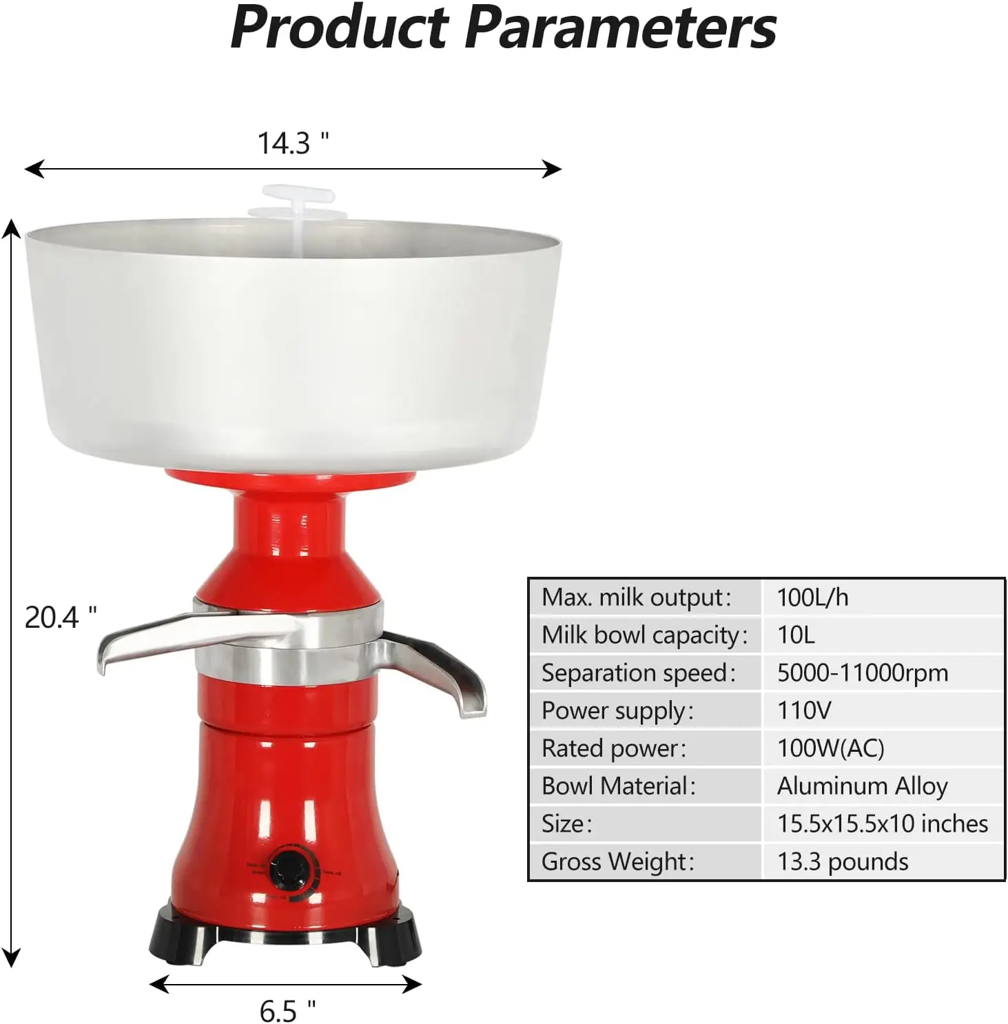 100L/H Electric Milk Separator For Home Use