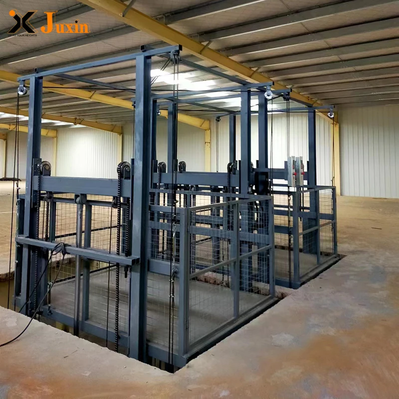Chain type guide rail of warehouse loading and unloading elevator can be installed indoors and outdoors