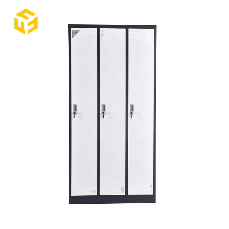 Commercial Steel Home Office Furniture 3 Door Steel Almirah Bedroom Metal Clothes Locker