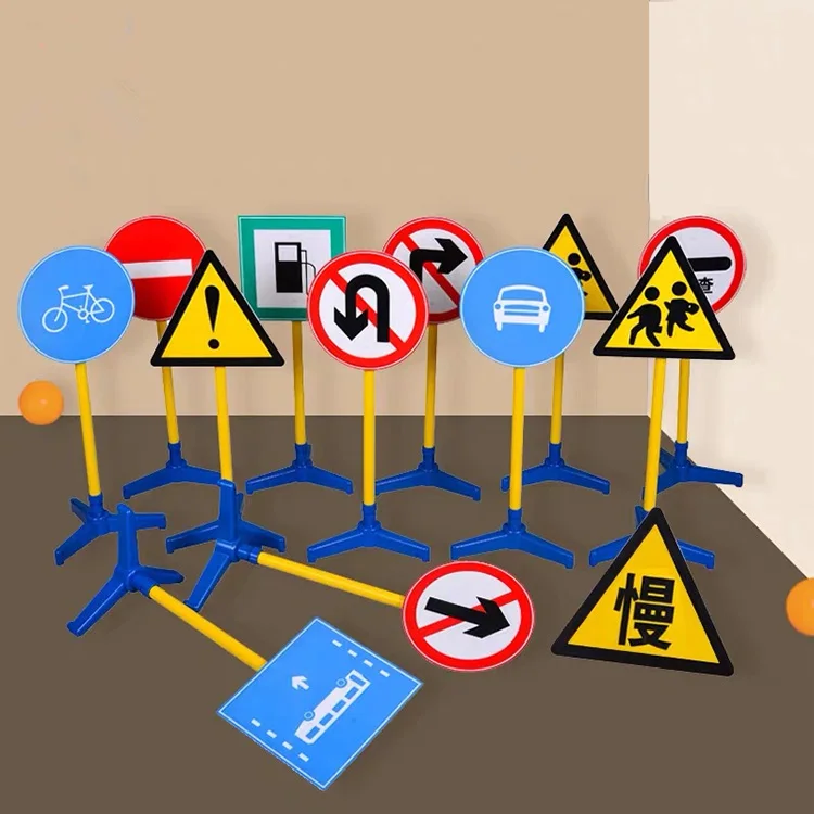 Wholesale high quality popular kindergarten kids educational traffic warning signs toys preschool traffic road signs