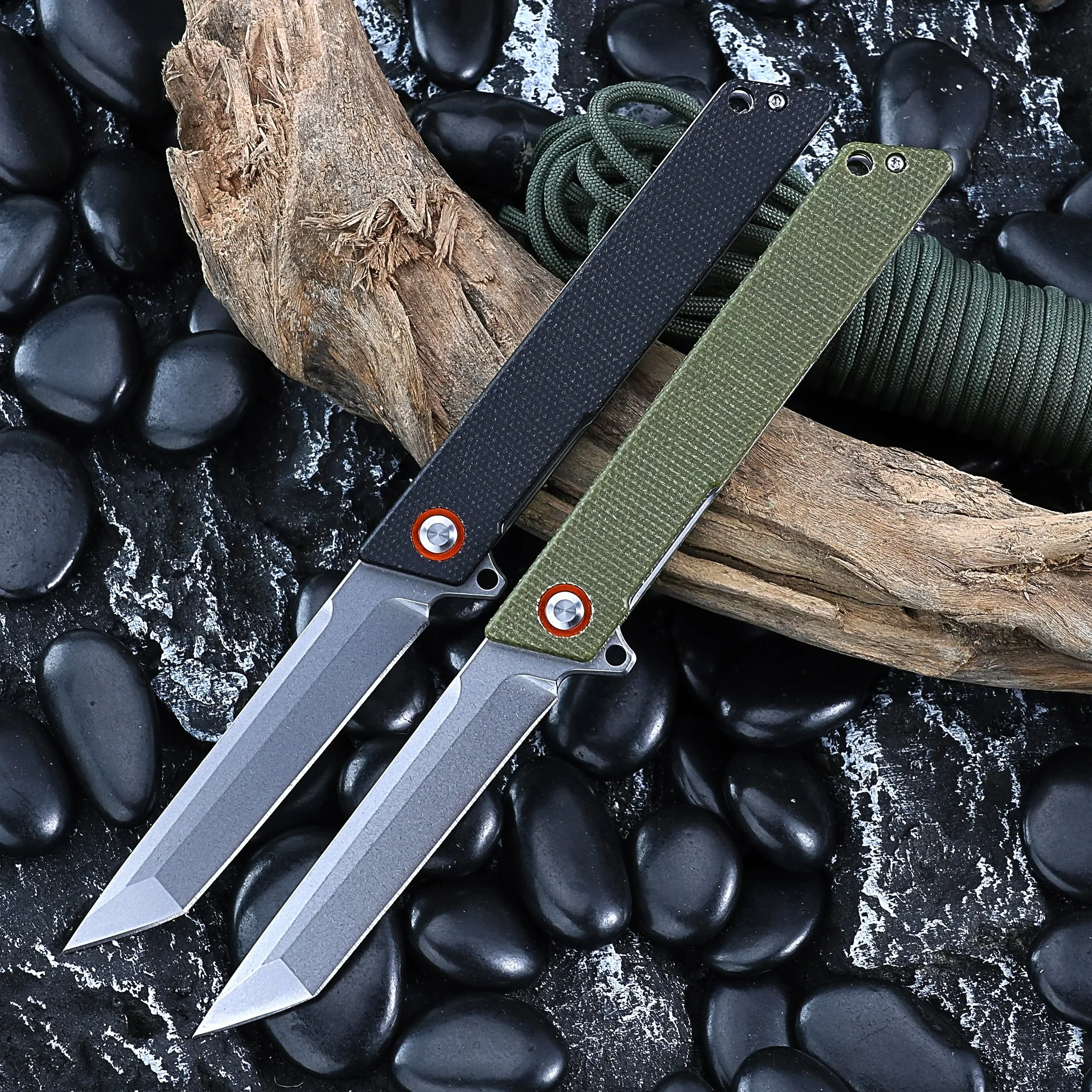 Wholesale  D2 Steel Micarta Handle Outdoor Camping Knife Small Edc Self Defense Folding Pocket Knife