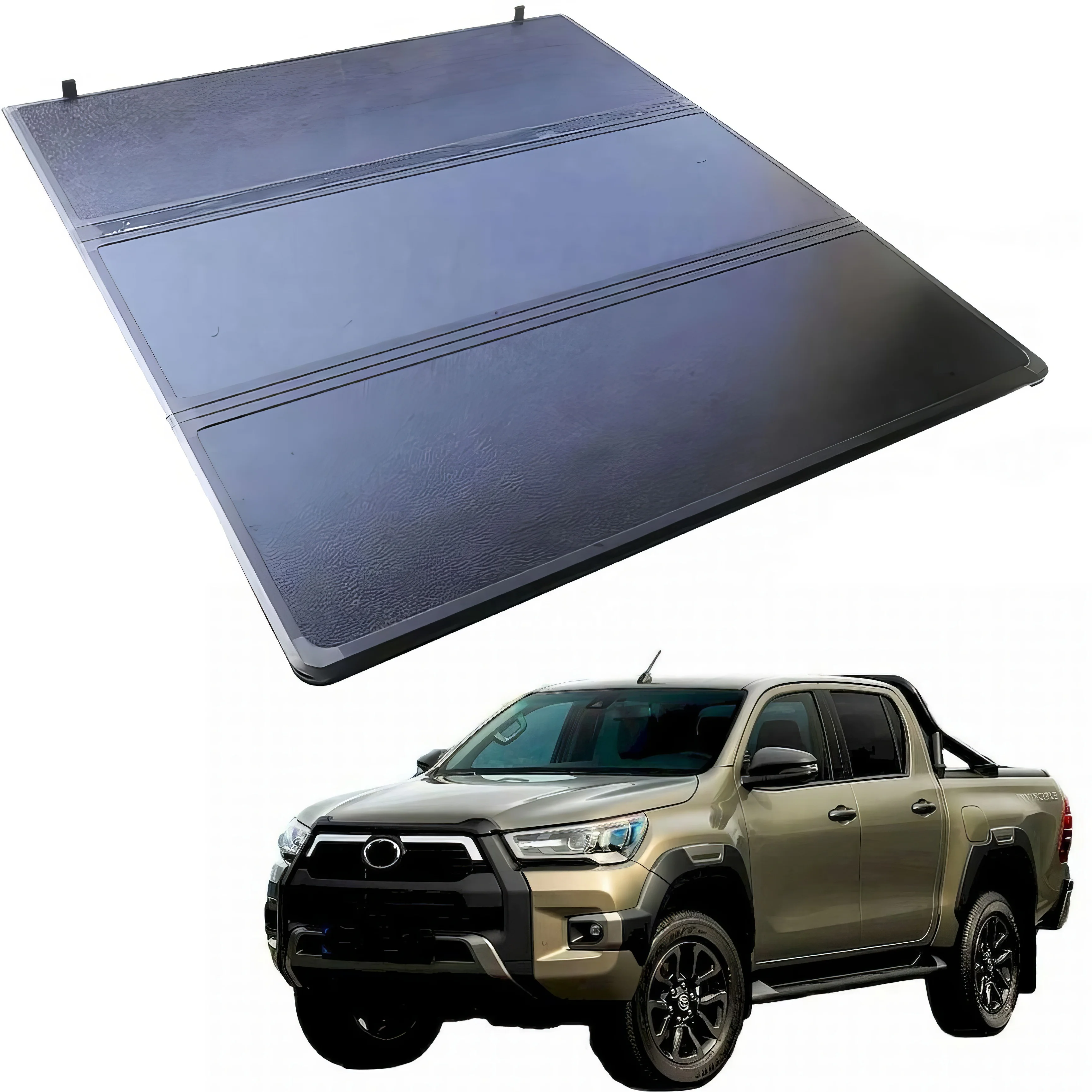 Aircraft aluminum  Tri-fold Tonneau cover top selling product   For TOYOTA HILUX VIGO 1500 Crew Cab Pickup (DT)