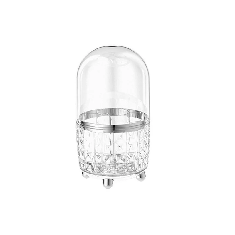Dustproof ABS 360 Degree Rotating Makeup Brush Organizer With Lid Desktop Brush Holder Lipstick Holder Makeup Organizer