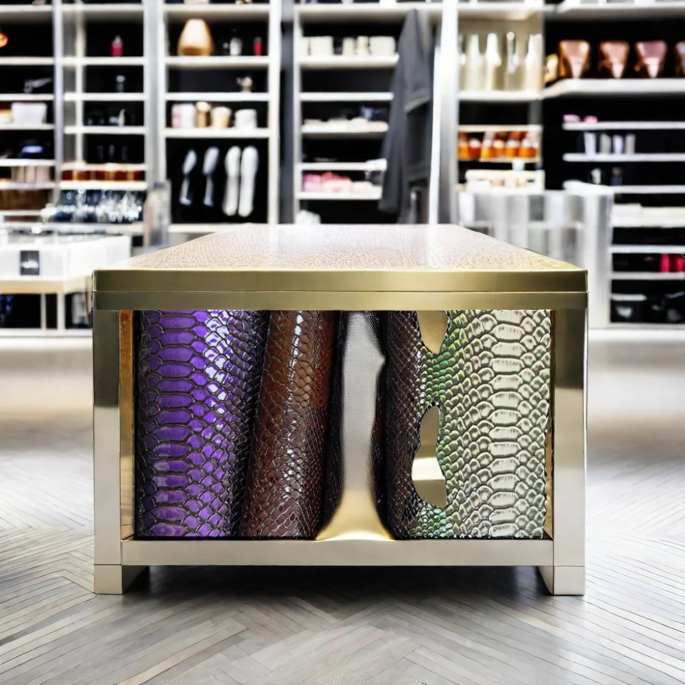 High Quality Snake Skin Shiny Pattern PVC Faux Leather Embossed Synthetic Leather for Shoe Bag Handbag Belt