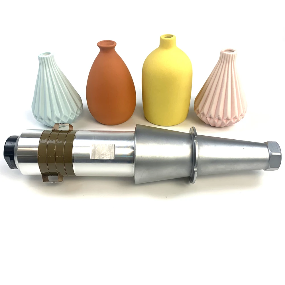 15khz 2600w Pzt 4/8  Ultrasonic Converter With Booster For Ultrasonic Plastic Pvc Fabric Welding Machine