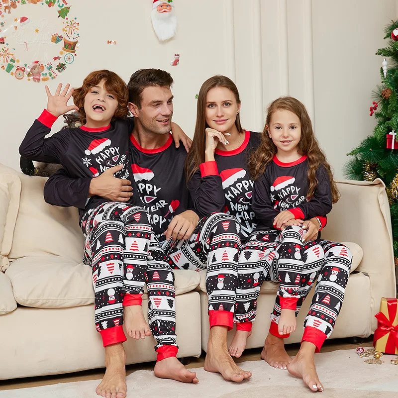 PASUXI Family Christmas Pajamas 2023 Mother Kids Pijamas Mom Daughter Matching Outfit Baby Boy Girls Children Pyjamas Clothes