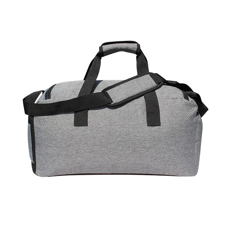 GRS certified eco-friendly natural durable recycled RPET bag two tone fabric travel duffel sport gym bag