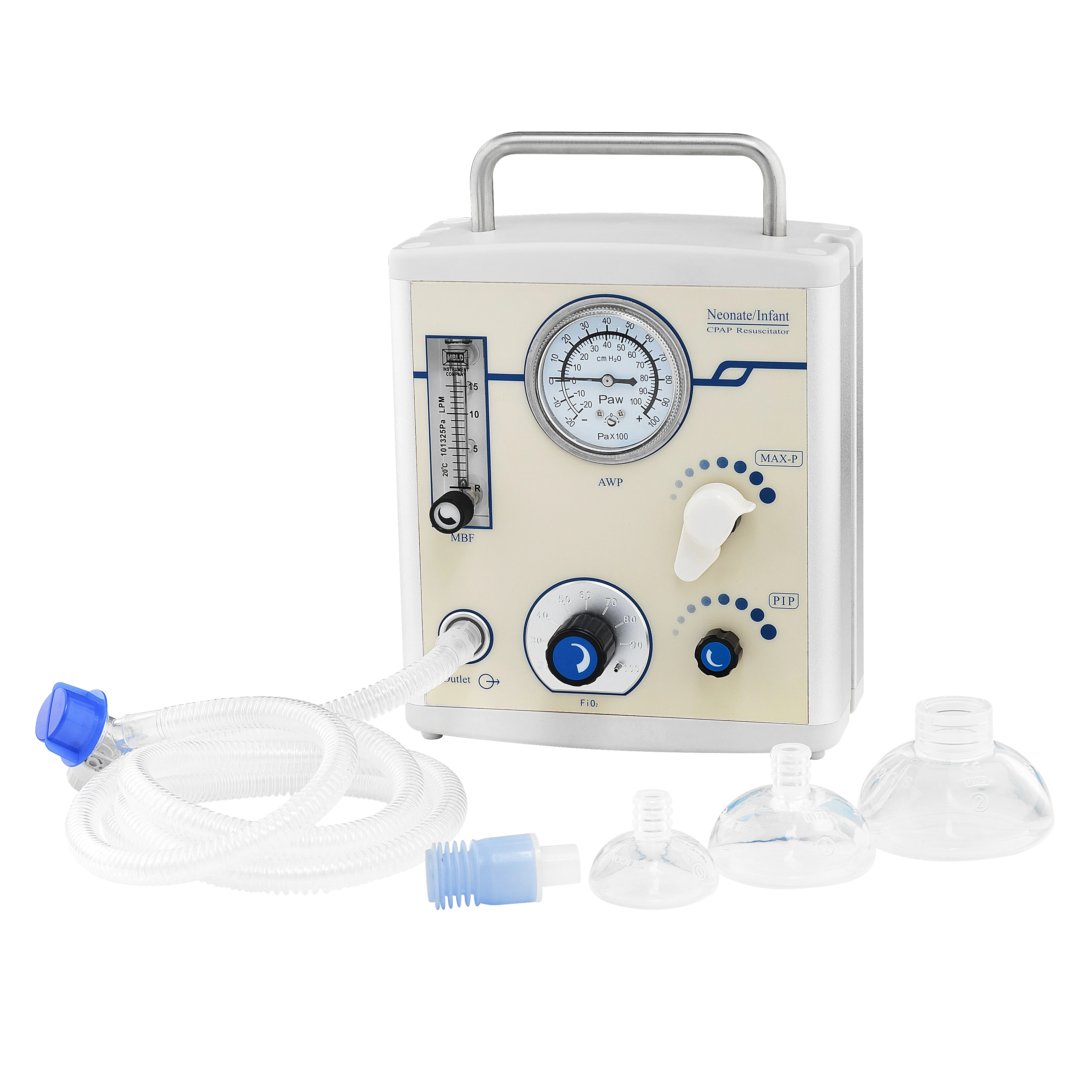 Medical Portable Device Neopuff Buillt-in Flow Meter Air Blender Infant Resuscitator for Delivery Room Baby Ward NICU