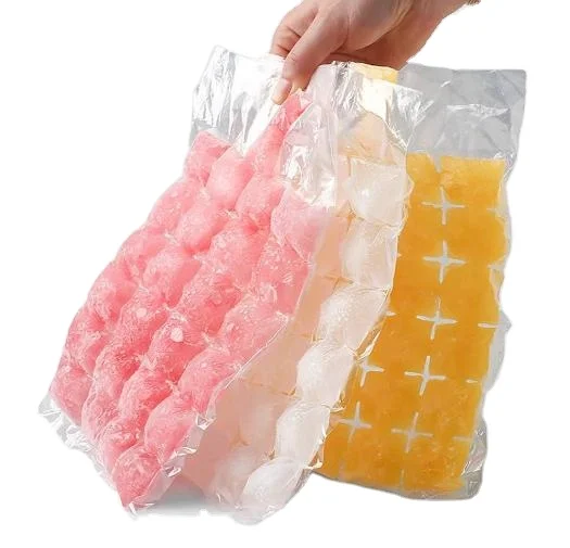 Customized 24 Cubes Plastic Disposable Self-seal Ice Cube Plastic Packaging Bags