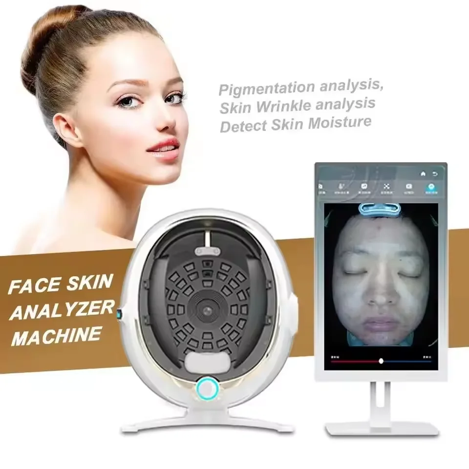 Portable digital 3D Magic Mirror Skin Analysis Machine Smart Test  Moisture Facial Skin Analyzer AI Scanner skin Diagnostics