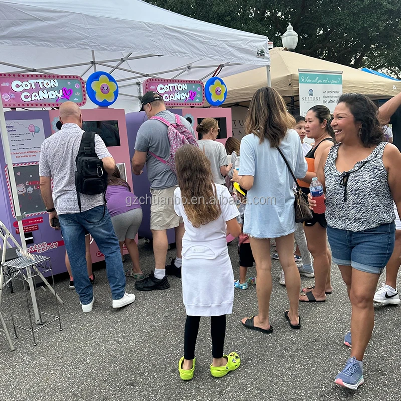 Electric Sugar Automatic cotton candy making machine Robot vending machine snack