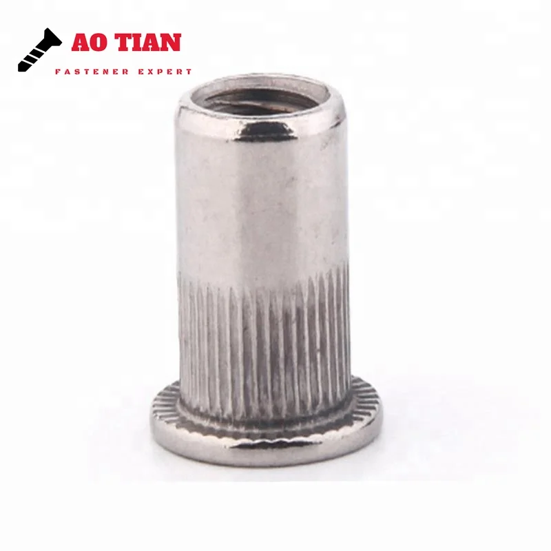 Factory Supply  countersunk head knurled body rivet nut 304 316 stainless steel