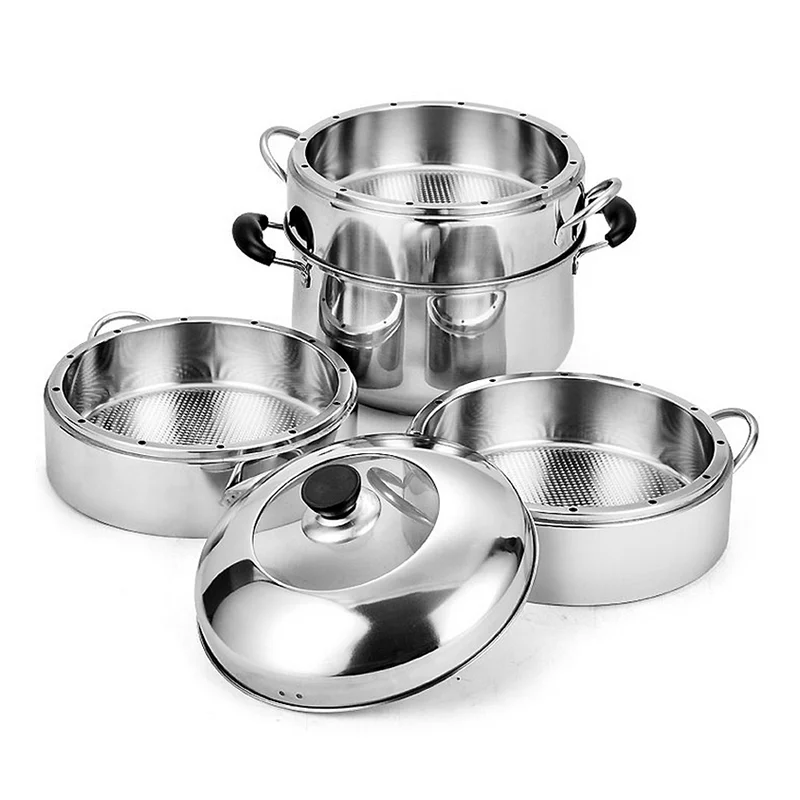 Factory Direct Supply Energy Saving Steamer Pot Queen Multi Purpose Steamer Induction Cooker and Gas Stove Stainless Steel