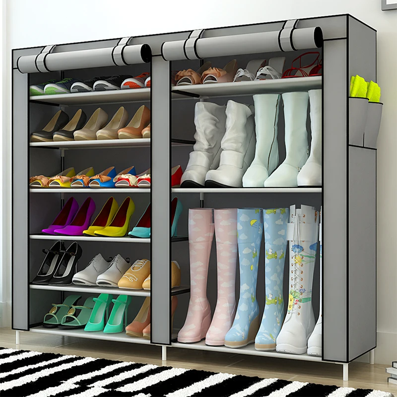 
Multiple layers Plastic parts Steel Pipe shoes shelf easy assembled storage organizer stand living room furniture shoe rack 