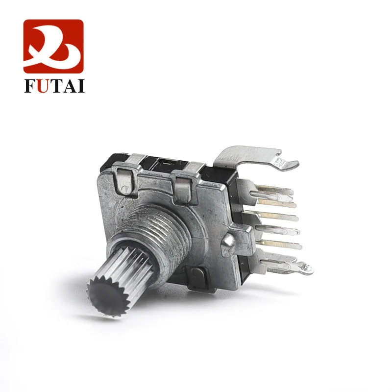 LED EC16 encoder 360 degree rotary encoder with switch multicolor light audio encoder handle length 15MM with switch