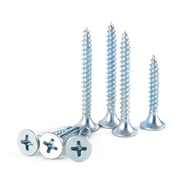 Wholesale price yellow zinc csk chipboard screws carbon steel galvanized countersunk cross head chipboard screws