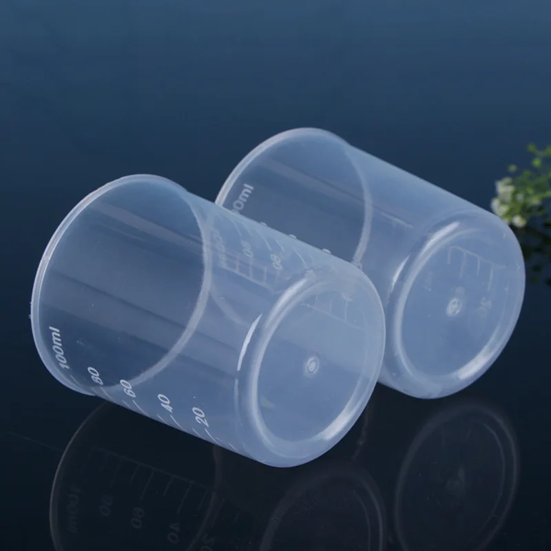 Plastic PP 100ml measuring cup, measure jar container for cooking, cosmetic dispensing, lab use
