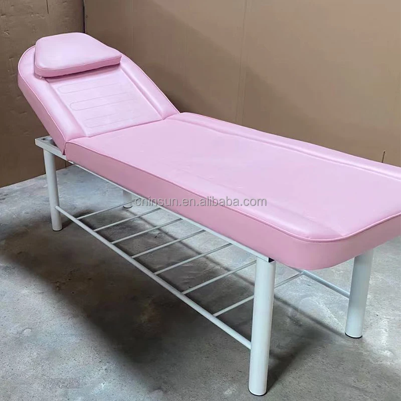 Hot Sale Cheap Simple pink beauty bed spa salon rotate electric facial bed cotton cover made with Iron Color Customize