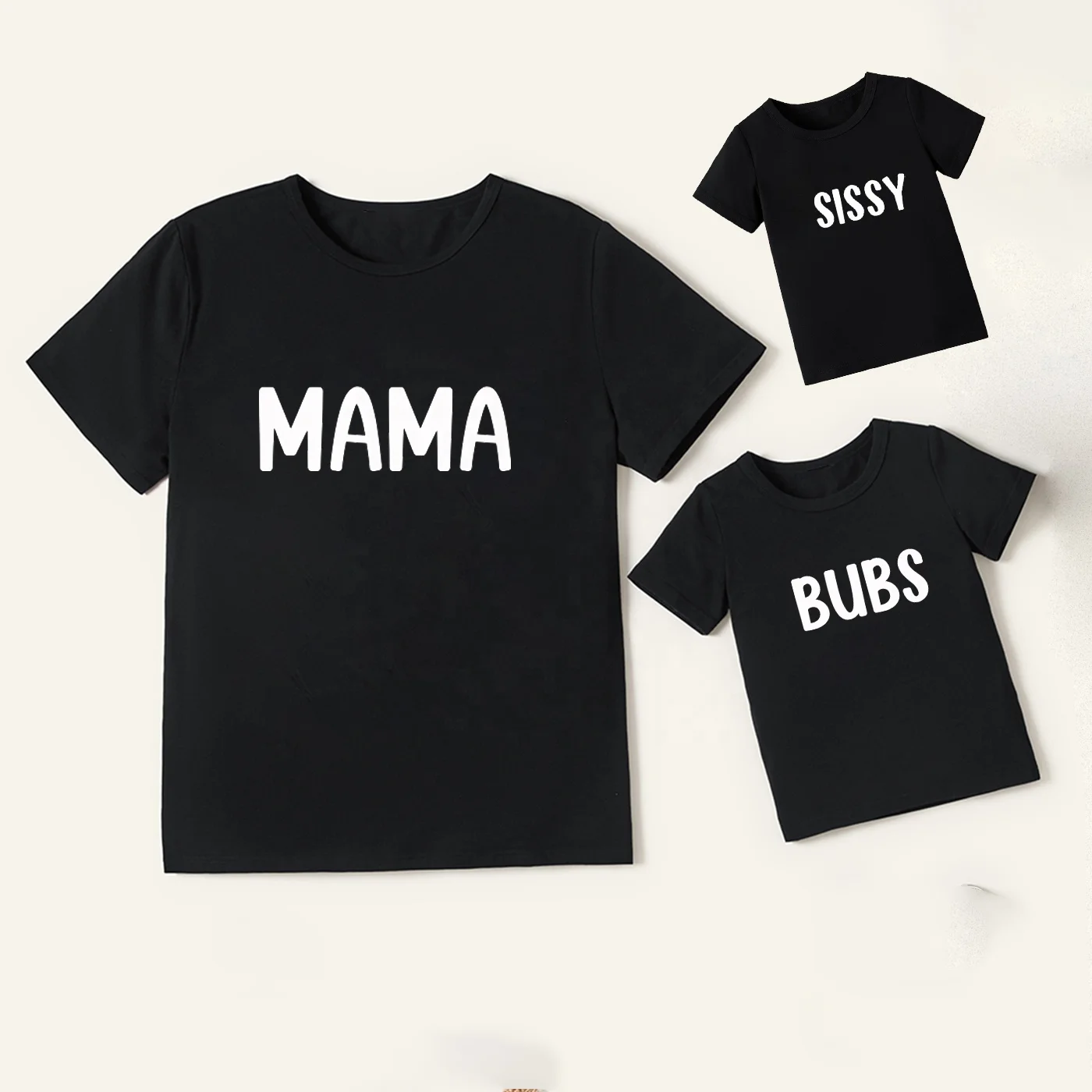 Matching Clothes Family 100% Pima Cotton T-shirt Mama Round-neck T-shirts Sissy Bubs Regular Fit T Shirt Mommy And Me Shirts