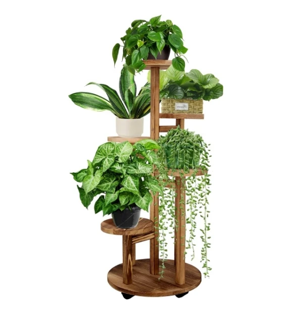 5-ярусная подставка для растений в помещении деревянная полка угловая витрина Многоуровневая цветов