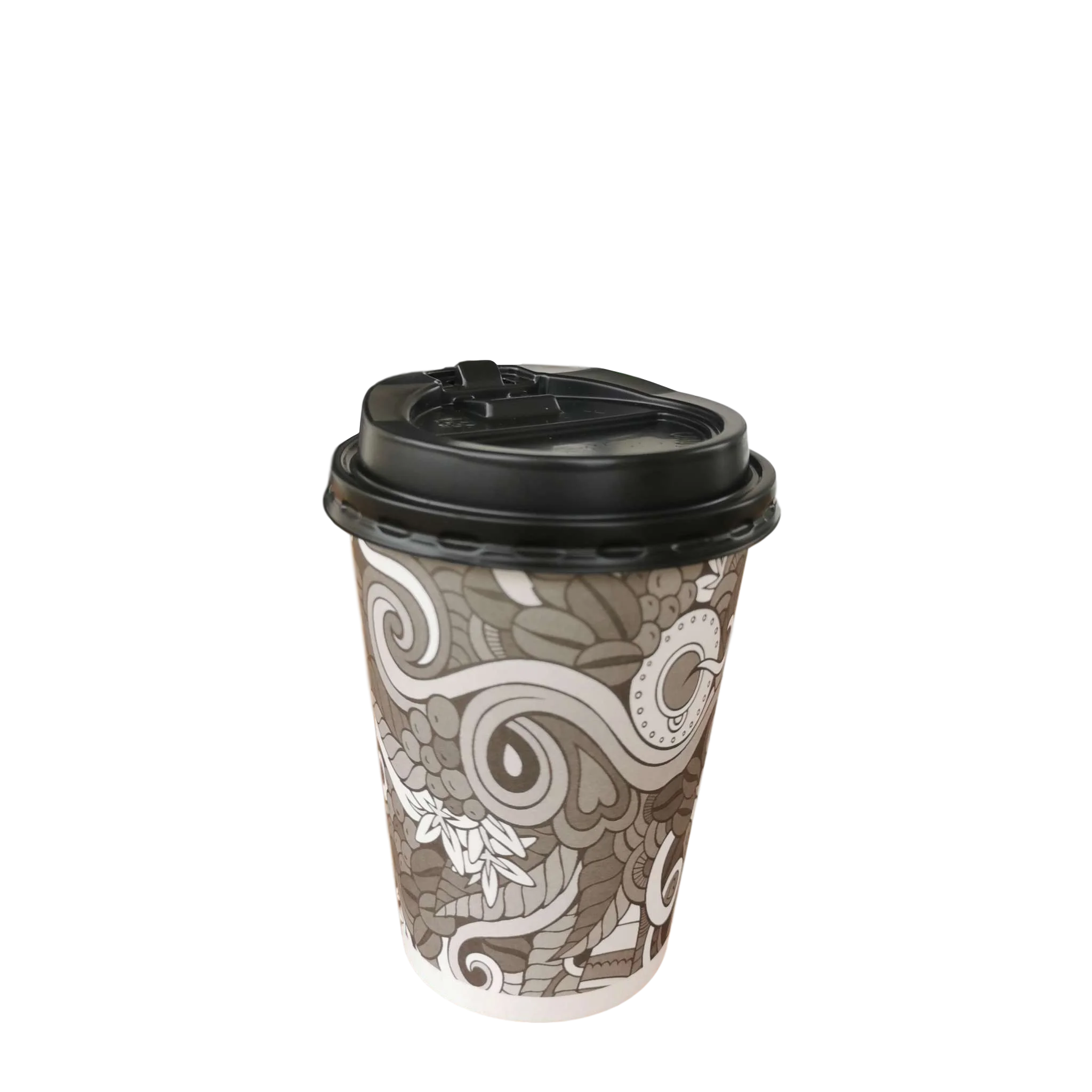 Custom eco friendly black reusable coffee cup vaso 8 oz cafe desechable 16 onzas coffee paper cups with lids
