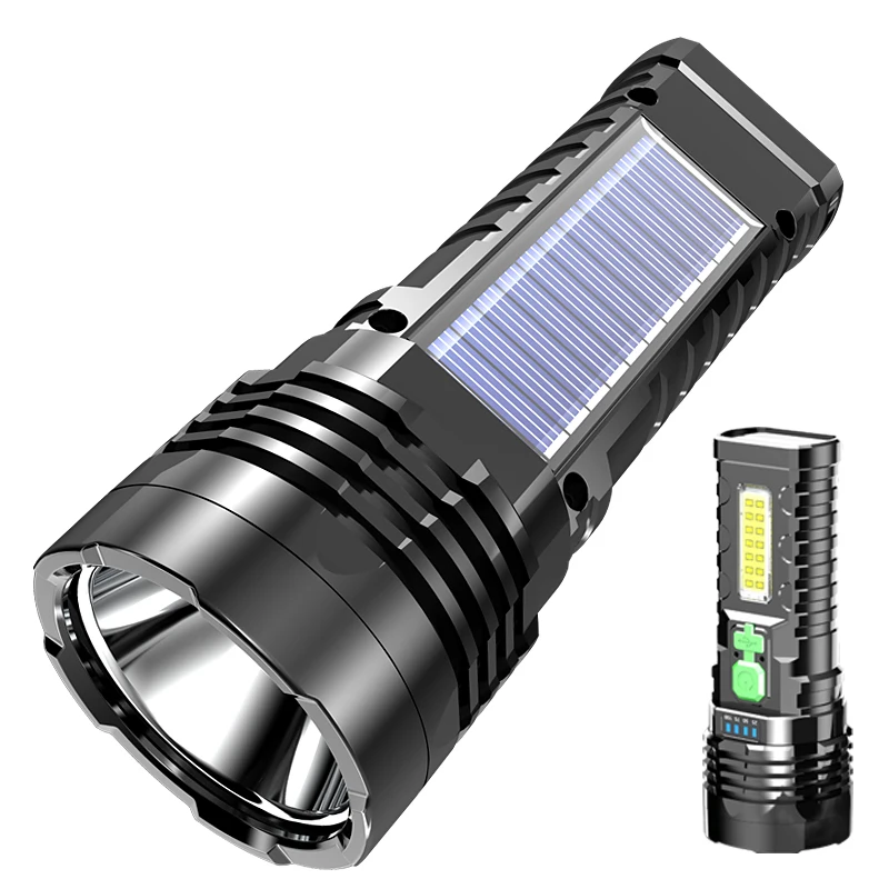 New Outdoor IPX4 Waterproof Portable Camping Hunting Self-defense Tactical ABS Material USB Rechargeable Torch LED Flashlight