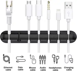 Cable Holder Clips Management Cord Organiser Clips Silicone Self Adhesive for USB Charging Cable Power Cord Mouse Cable Wire PC