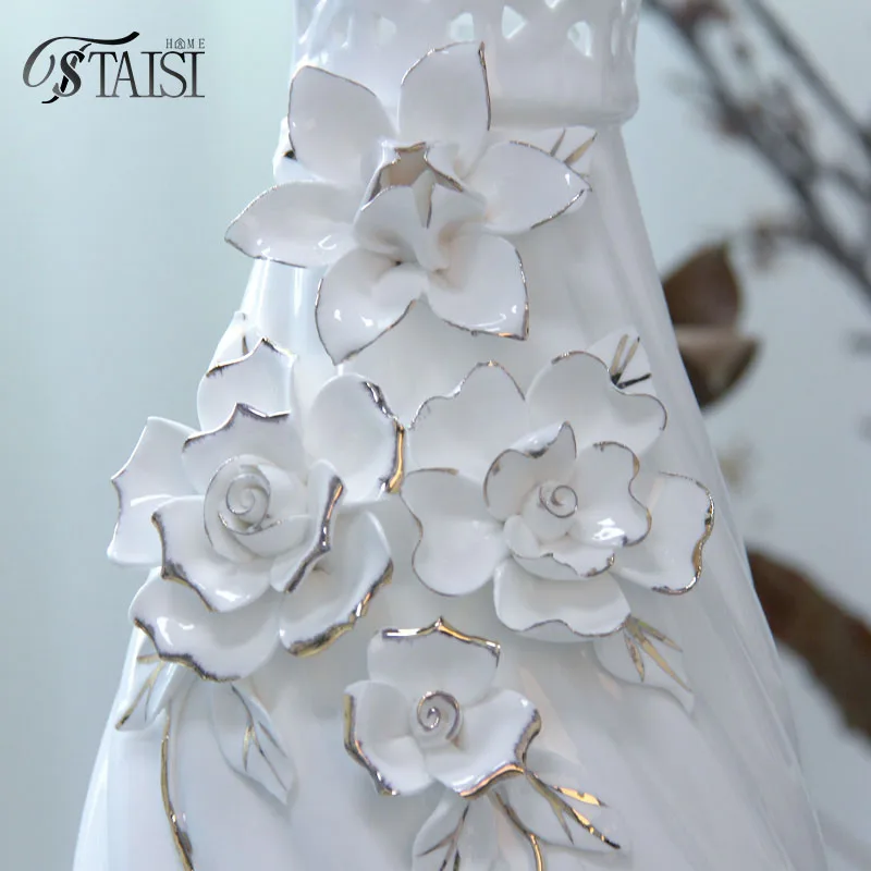 V243W porcelain stria vases for wedding center piece handmade vase set big vase decoration for hallway