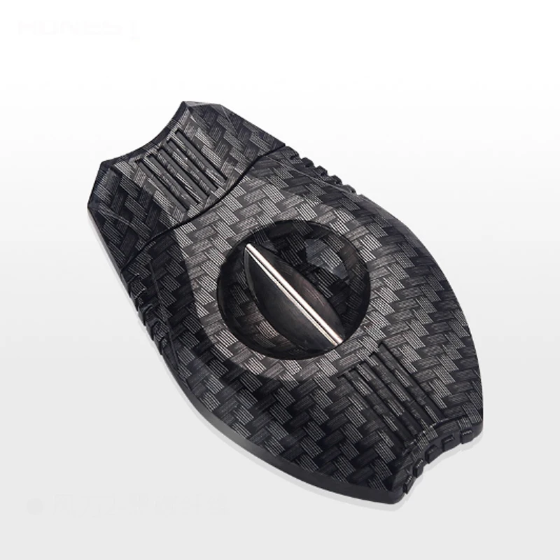 Hot Sale Stainless Steel Black Cigar Cutter V Shaped Custom Logo Portable Cigar Scissor
