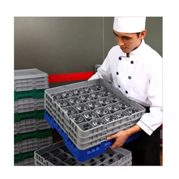 25-Compartment Plastic Glass Rack PP  Dish Rack  For Restaurant Hotel