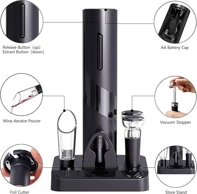 USB C Rechargeable Luxury Wine Opener Set Gift Sets Automatic Bottle Opener Electric Wine Opener