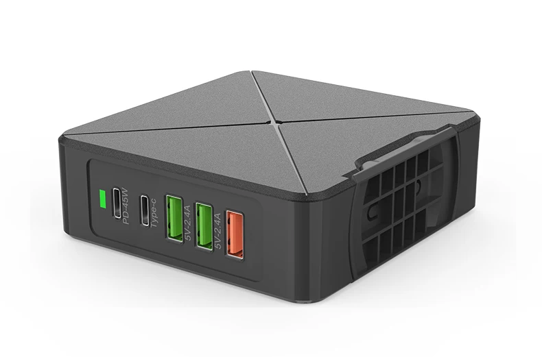 Multiple PD 75w Desktop 5 USB Ports  Charger Qi Fast Travel Adapter for Mobile phone