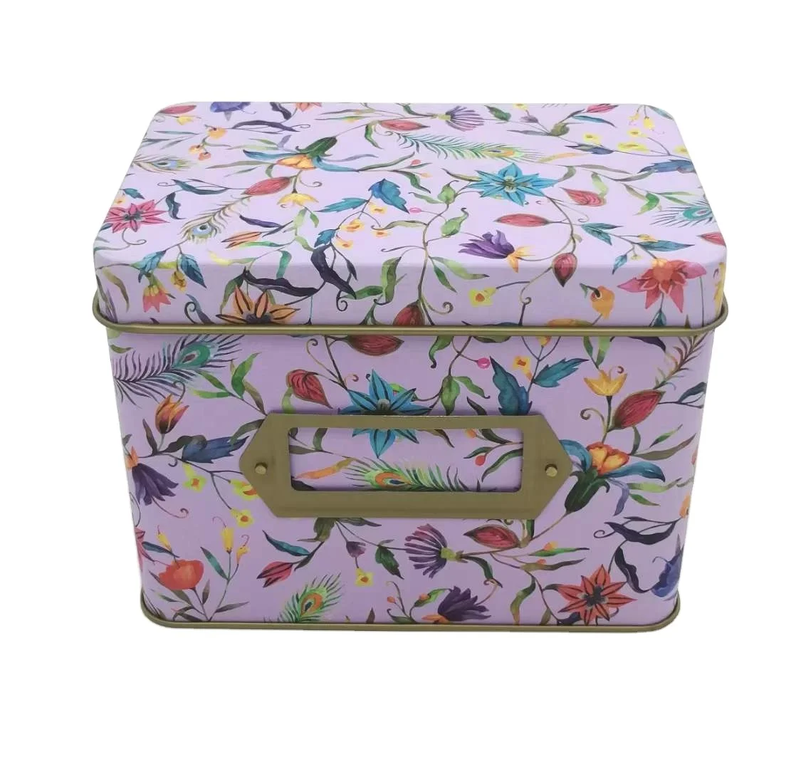 High quality rectangular prayer gift card tin recipe box with cards