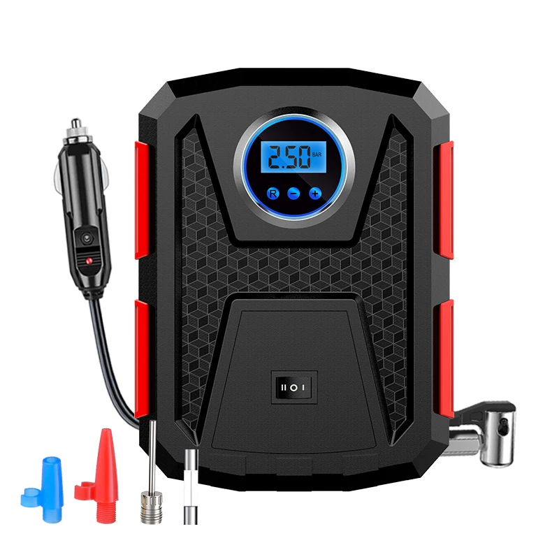 Upgrade version corded digital 12V DC portable car air pump compressor tire inflators bicycle motorcycle tyre inflator auto stop