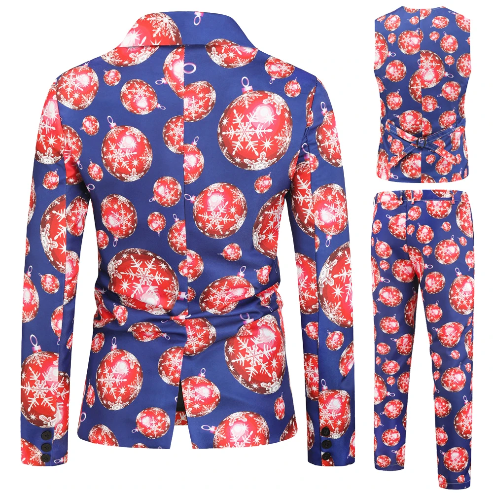 funny design new custom mens christmas modern suits for 3 piece slim fit