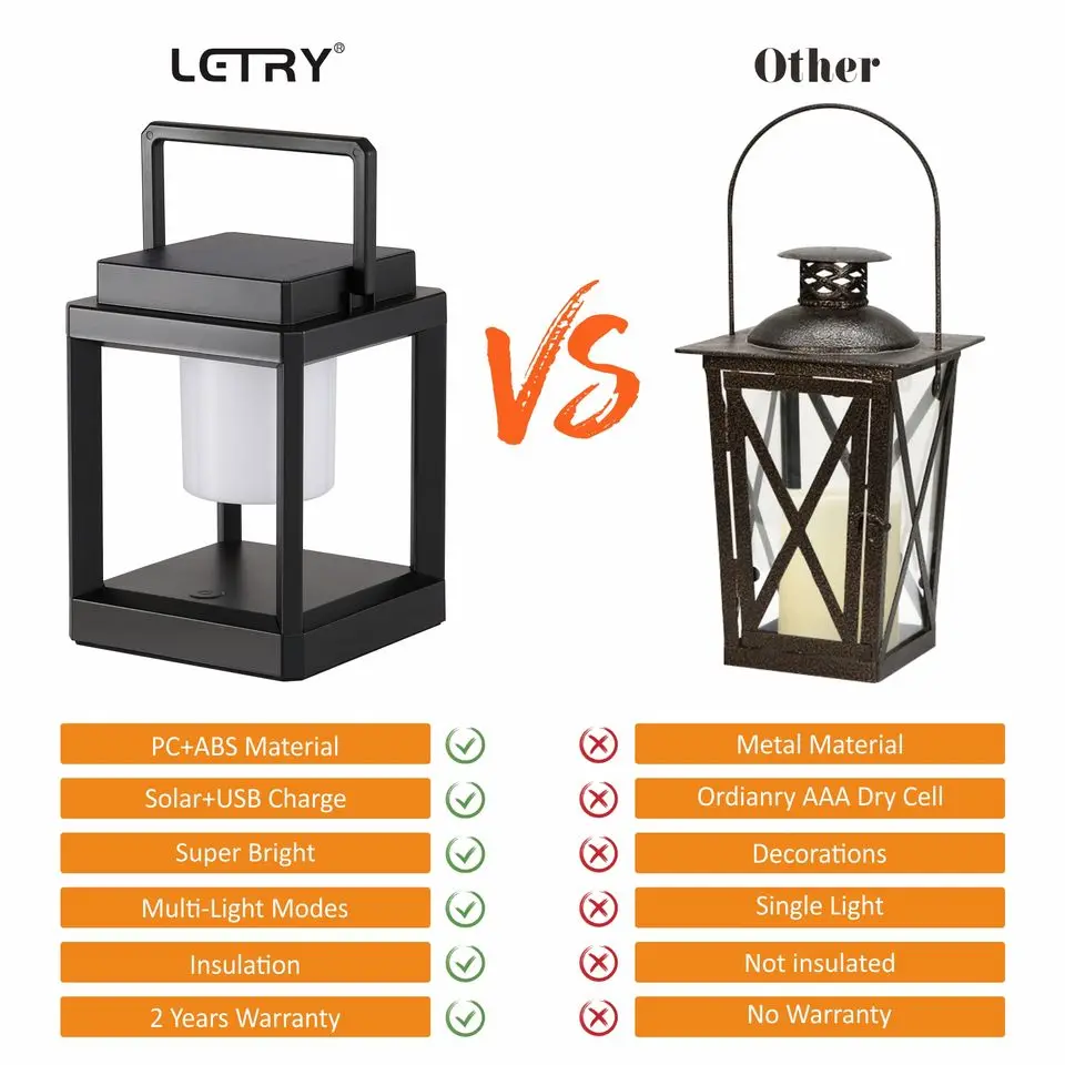 IP44 solar outdoor table lamp lanterns for patio waterproof for patio waterproof