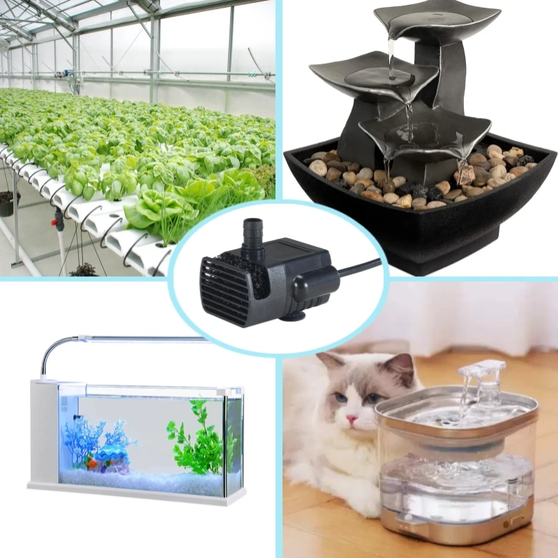DC5V/12V 3W Fountain Water Pumps Mini Submersible Dc Motor Water Pump Small Hydroponic Pump Aquarium Fountain Water Pump