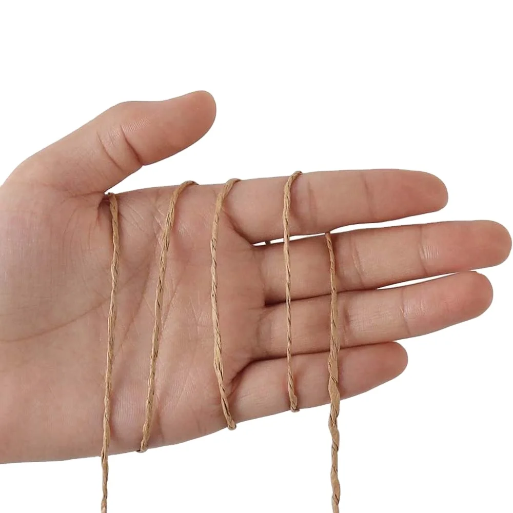 RIOOP Biodegradable Customized  Colored Raffia Paper Rope Raffia Ties Paper Twist Paper Twine Ribbon Garden DIY 1mm 2mm 3mm