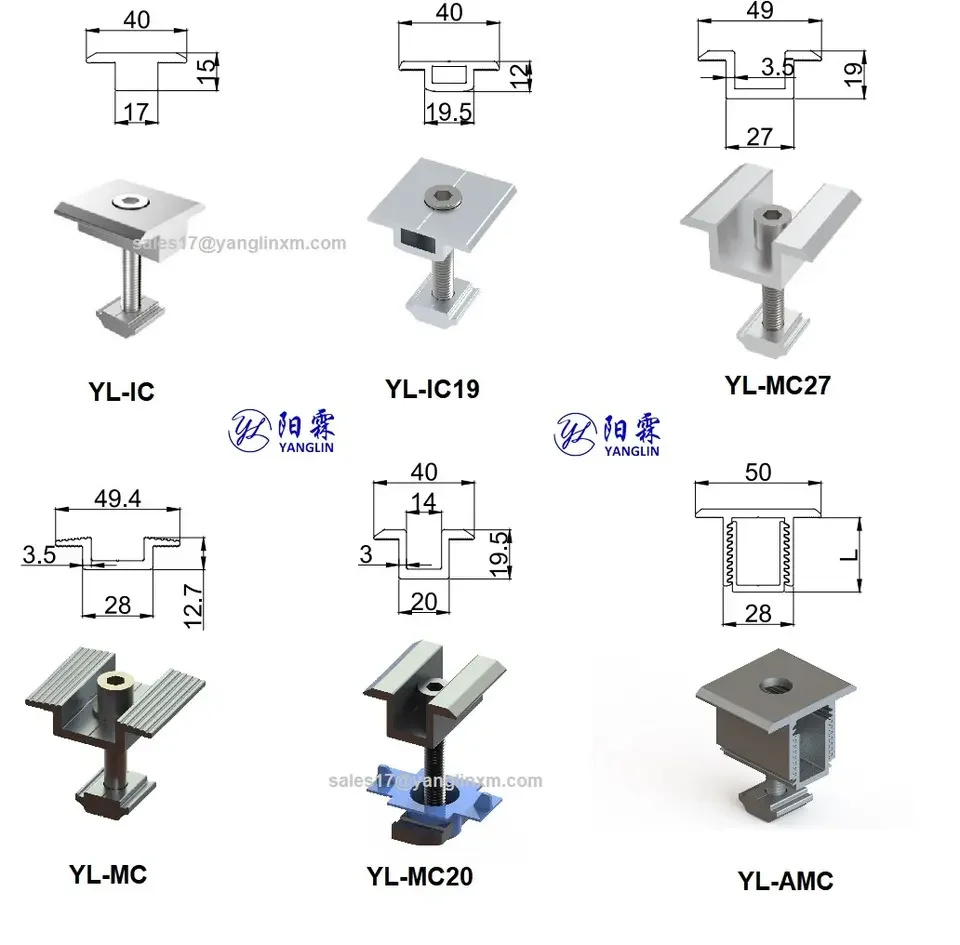 Factory Aluminum Solar Panel Mounting Clamps 35mm Solar Pv Clamps Solar Panel Mount Accessories Fast Install Clamps