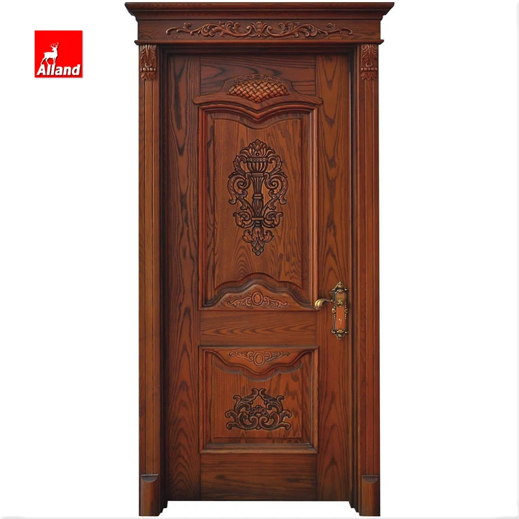 Alland Luxury Traditional Design Royal Interior Door High End Wooden Swing Bedroom Door Custom Cherry Internal Door