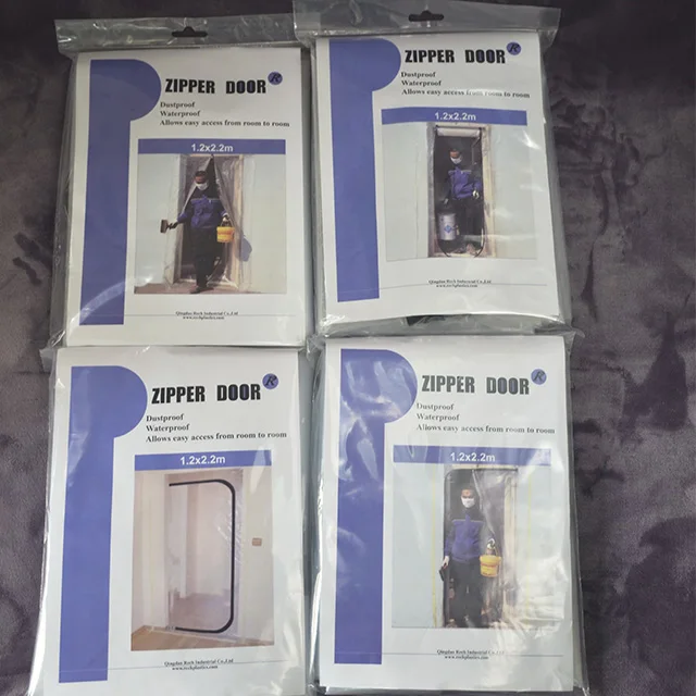 Hot Sale-Factory PE,PVC,Non-woven material 1.2M 2.2M dust barrier door zipper door