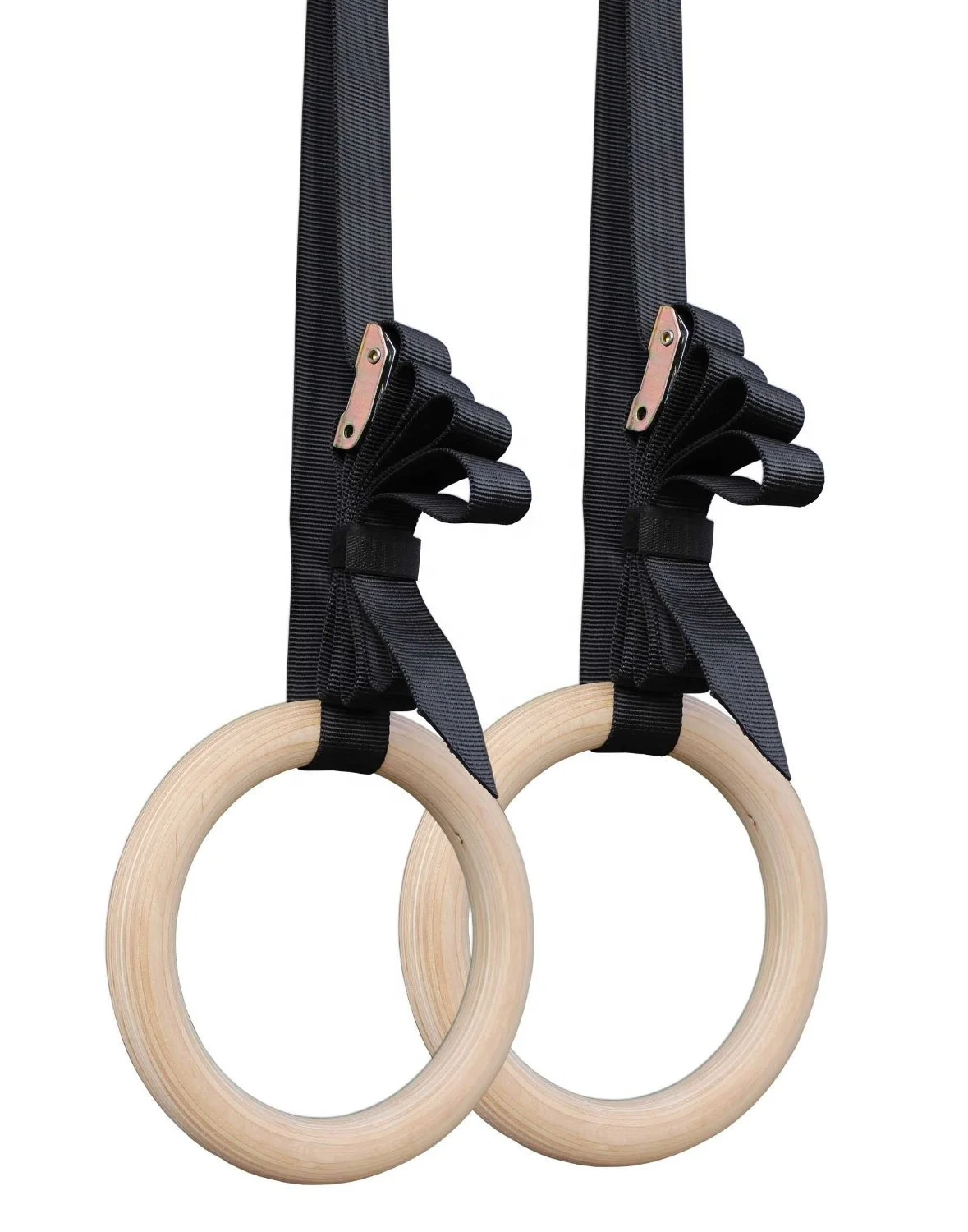 YangFit High Quality Customized Logo Fitness Gymnastic For Gym Wooden Ring Suspension Trainers