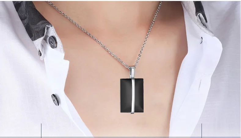 Wholesale Latest Design Tungsten Carbide Square And Plain Pendant Necklace For Men
