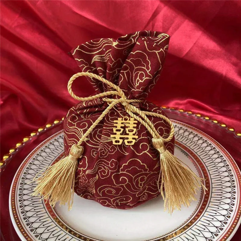 Ins 10*13 Cm Amount Colors Chinese Style Wedding Bag Different Printed Bags In Stock