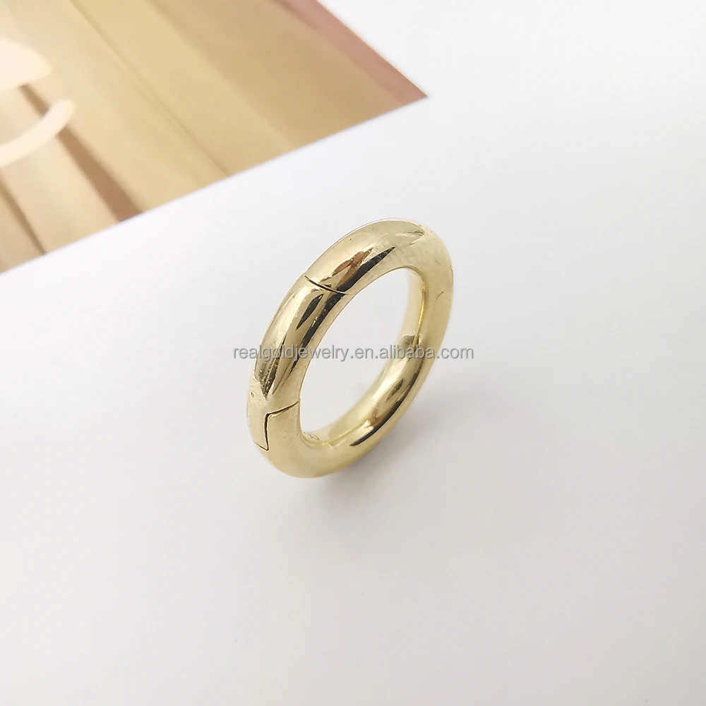 Pure 18K Gold Clasp Muti Size Real Gold Jewelry Round Lock Au750 Solid Gold Seamless Clasp Jewelry Findings