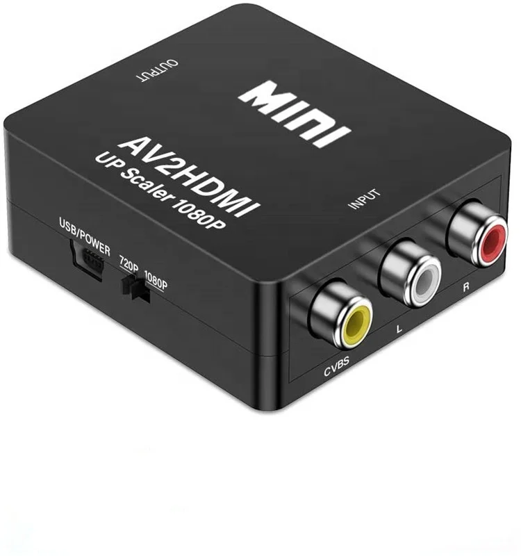 RCA to HDTV Converter 1080P Mini CVBS to HDTV Composite Video Audio Converter AV to HDTV Converter Supports NTSC PC Laptop Xbox