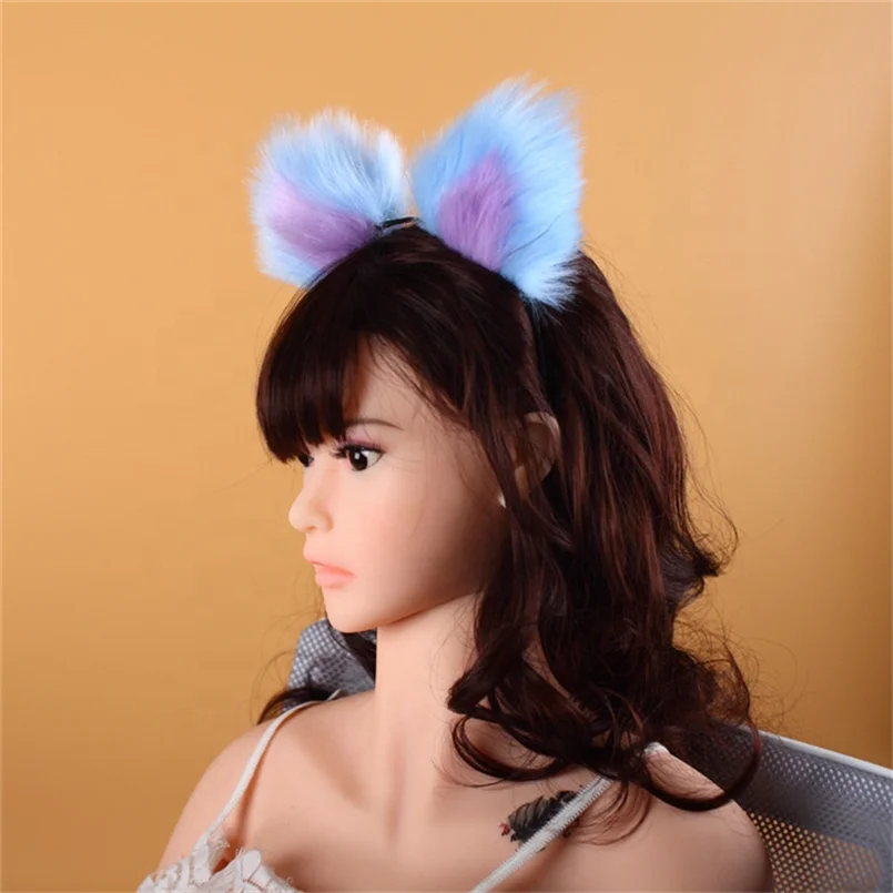 Cosplay Metal Anal Butt Plug Tail And Hair Band Set for Adult Sex Fun Game (Anal plug+headbands)